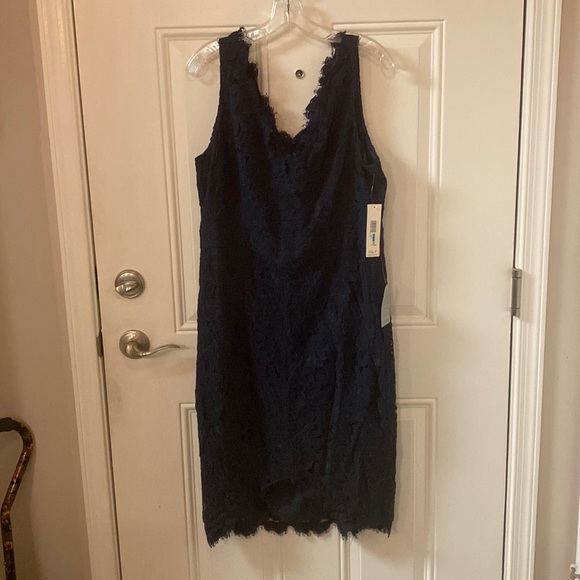 Eliza J Dresses & Skirts - NWT Eliza J Evening Dress, 16, Navy Blue, Knee Length or right below, depending
